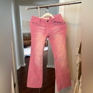 Y2K Pink Corduroy Flared Pants